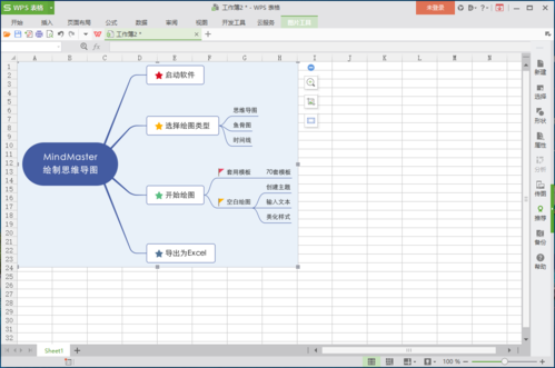 两种方法,让excel呈现思维导图