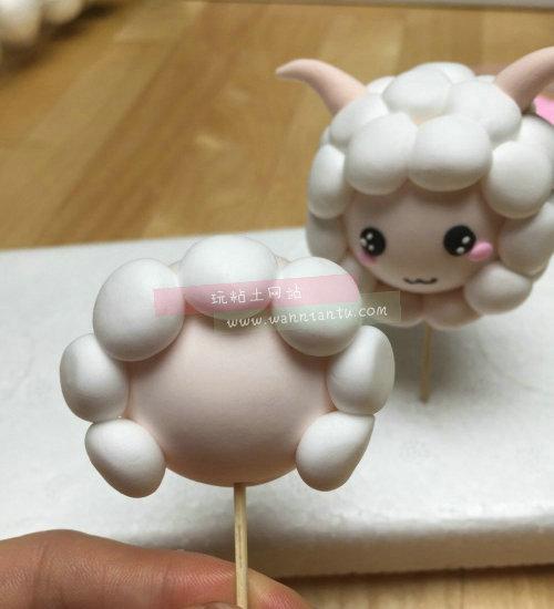 好萌的粘土小羊头部做法