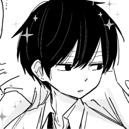 手绘黑白动漫男头