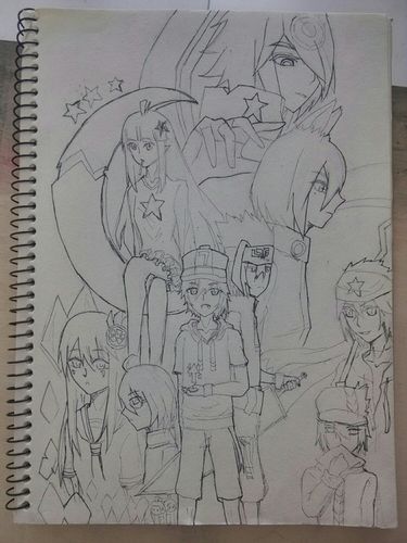 上不上色啊,谁知道呢.原谅我把格瑞画丑了,下次一定画个帅的.