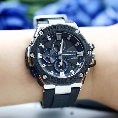 卡西欧手表g-shock gst-b100xa-1a/xb-2a/d/x/g 太阳能蓝牙男腕表
