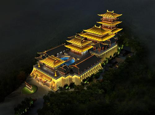 itc景观亮化照明案例杭州金莲寺