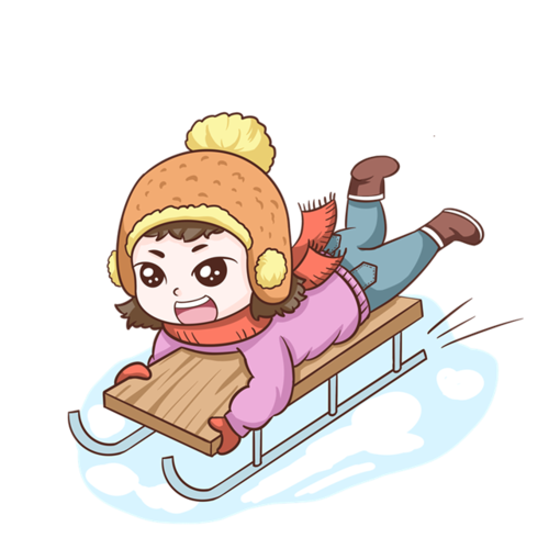 冬天溜冰人物图片-创意卡通冬天溜冰人物插画psd素材