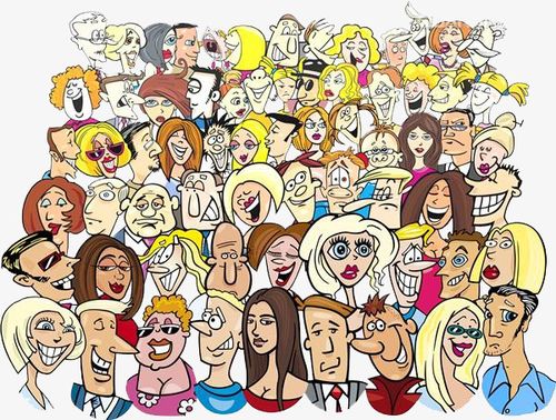 狂欢人群人群卡通