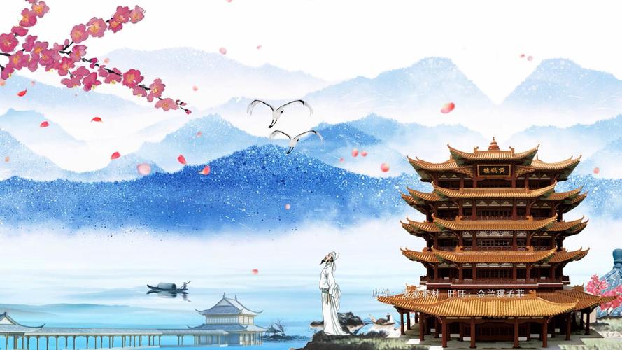 登鹳雀楼古诗诗朗诵led配乐成品背景视频设计素材