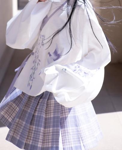 汉服混搭jk制服,其实汉服这么穿也可以好看又日常