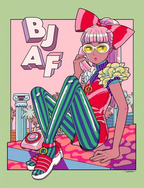 色彩斑斓的波普艺术风格插画