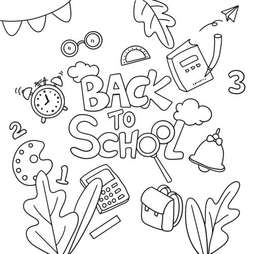 开学季|黑白插画|涂鸦|简笔画|装饰画|手绘_装饰画_涂鸦_简笔画_插画