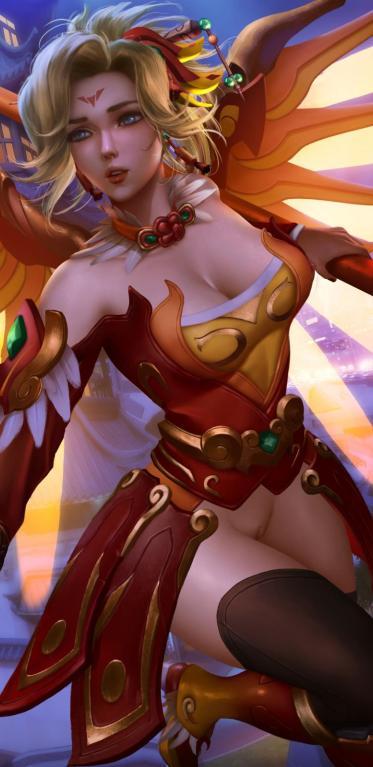 2k手机竖屏分辨率1080x2220守望先锋天使角色6壁纸