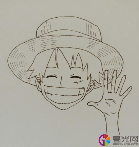 海贼王路飞简笔画教程一步一步教画帅气路飞