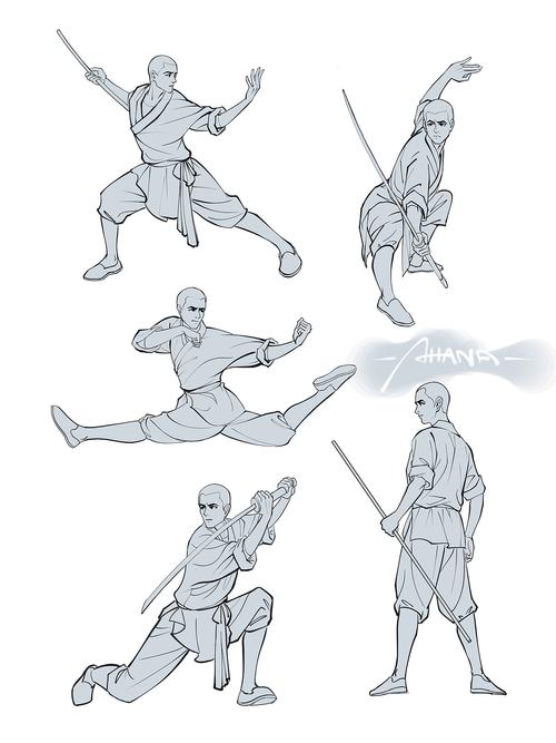 少林武僧|武术速写-10动作|插画|创作习作|烟花乱 - 原创作品 - 站酷