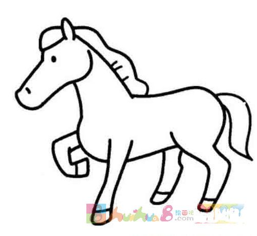 马的可爱图片简笔画怎么画简笔画教程_绘画吧-画画