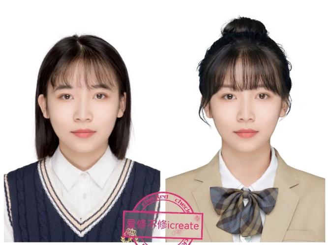 姐妹们冲鸭_显瘦_丸子头_证件照_p图_发型_ps_时尚_发型