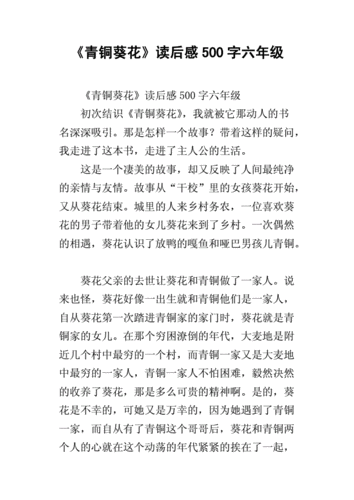 《青铜葵花》读后感500字六年级.docx