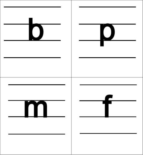 小学汉语拼音字母表卡片(四线格版)标准版