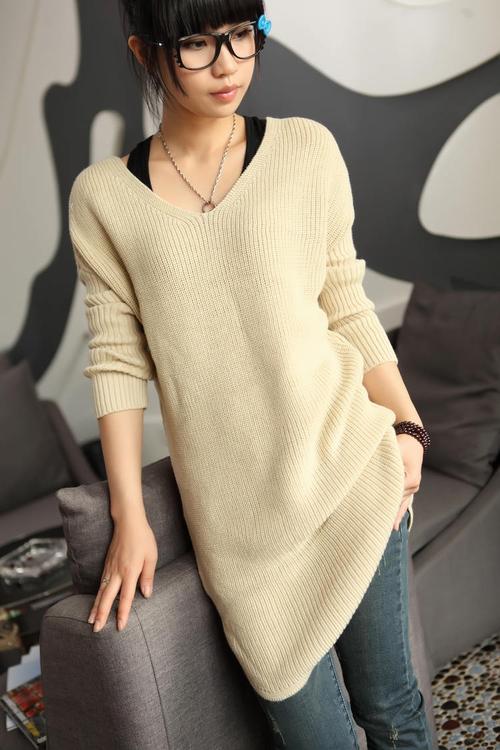 秋装正品 大码女装 鸡心领套头毛衣 针织衫 新品图片_2