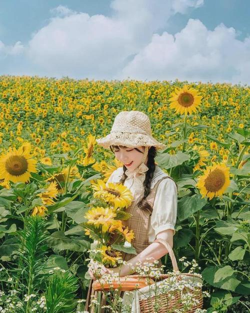 向日葵人像拍照姿势7个姿势简单易学拍出你的不同美