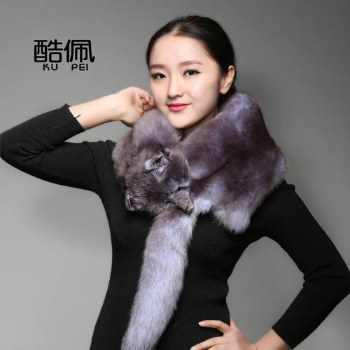 新款狐狸围巾围脖女款冬天整狐狸围脖整只狐狸毛披肩皮草披肩围巾
