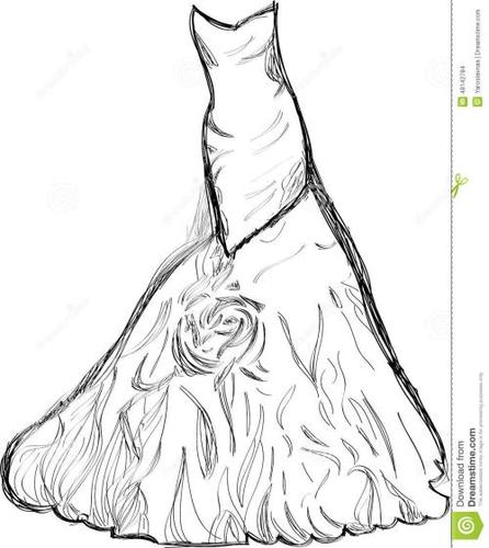 新娘古代礼服简笔画