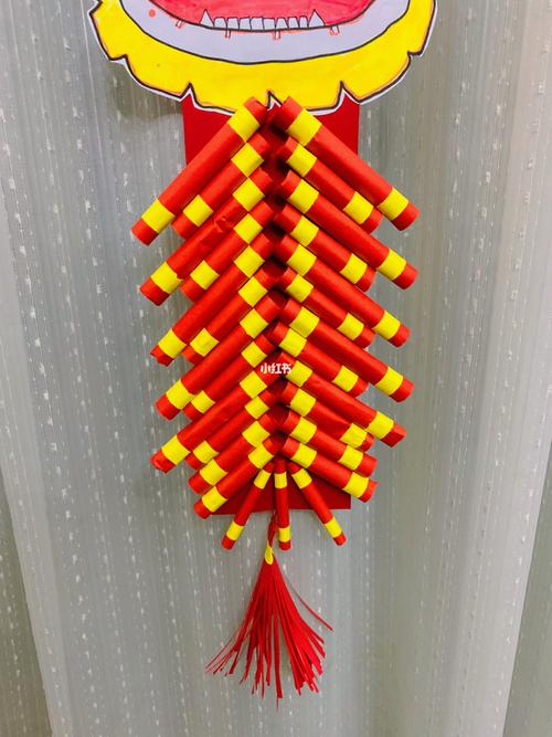 幼儿园交作业新年鞭炮幼儿手工年兽画_幼儿园_手工制作_新年去哪玩