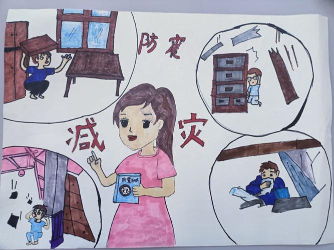 防震减灾珍爱生命新沂市窑湾镇胜利小学防震减灾绘画比赛
