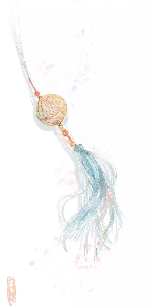 古风,插画,挂坠