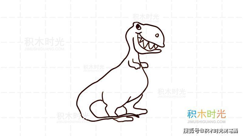 物简笔画图片大全,画恐龙简笔画,线稿和上色大全