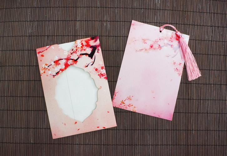 古风唯美缕空卡片抽拉式邀请卡贺卡中国风节日卡片赠品卡小卡片