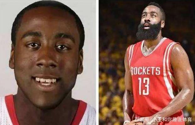 哈登没胡子时对比