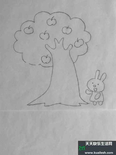 简笔画摘苹果的画法