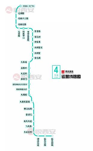 西安地铁4号线最新线路图丨悦西安