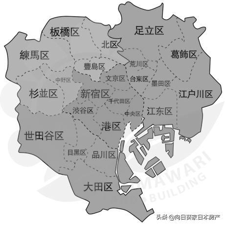 在日本东京23区中,你更愿意选择居住在哪个区域?