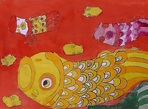 年年有余/少儿绘画作品/儿童画/网络美术馆_中国少儿