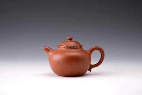 邵茂林制 朱泥紫砂小壶
