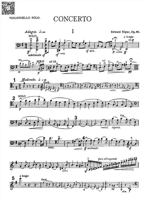 埃尔加e小调协奏曲 大提琴谱