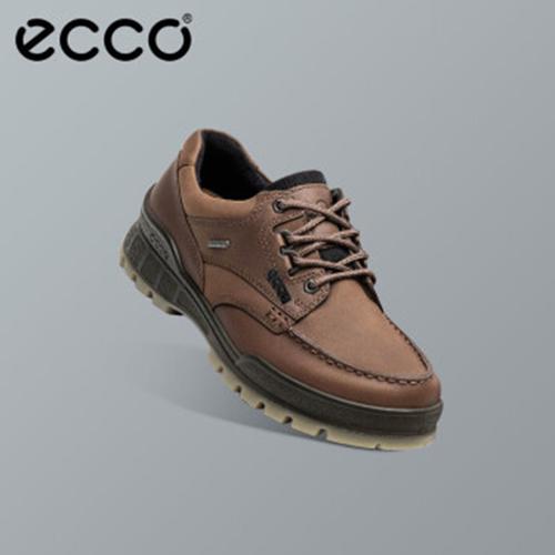 官方正品ecco爱步男鞋track25系带户外运动鞋牛皮鞋徒步鞋男红棕色831