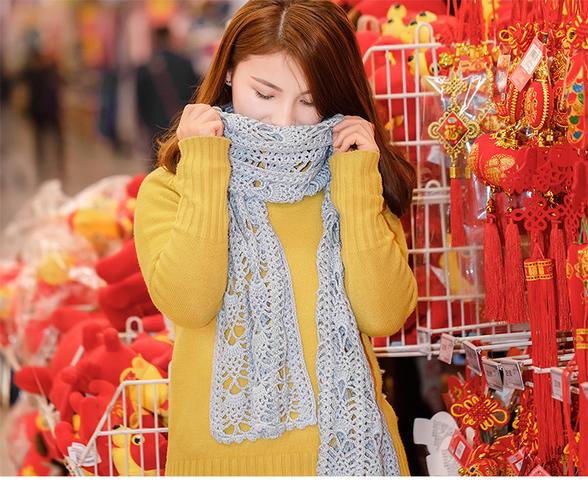 雪妃尔手工diy钩针编织镂空围巾优惠推荐