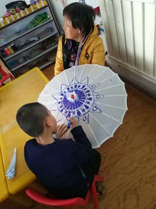 线描画装饰雨伞