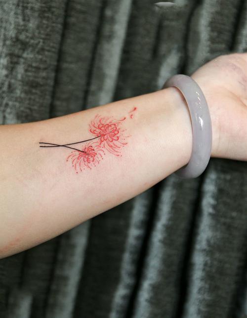 手腕彼岸花个性纹身图案
