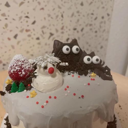 【订制蛋糕】小煤球的雪地旅行_蛋糕_甜品_吃货_奶盖