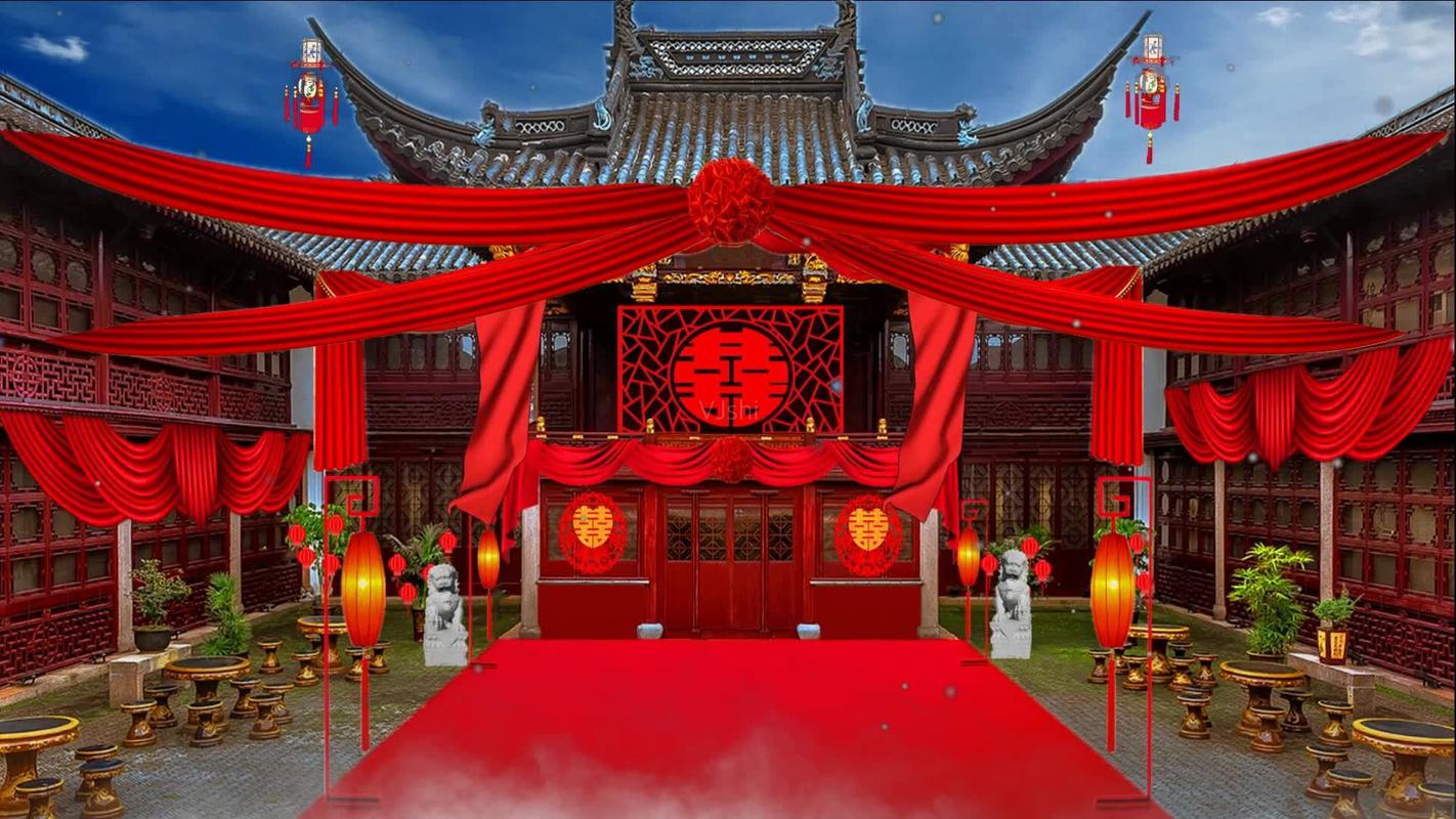 古代大户庭院结婚背景(1)_1920x1080_高清视频素材(:)