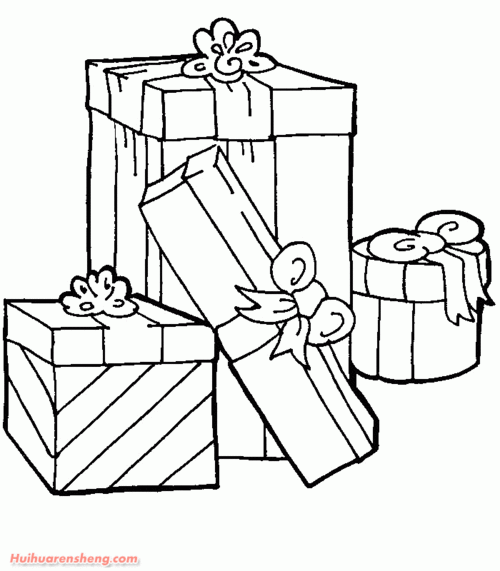 礼物包装盒子简笔画图片(18)