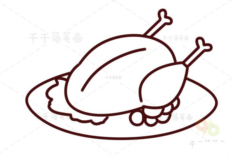 烤鸡简笔画
