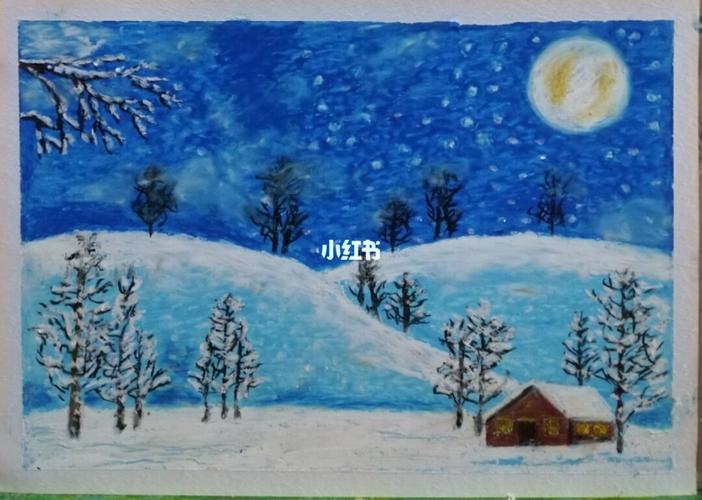 《雪景》_雪景_油画_油画棒画_文化_绘画