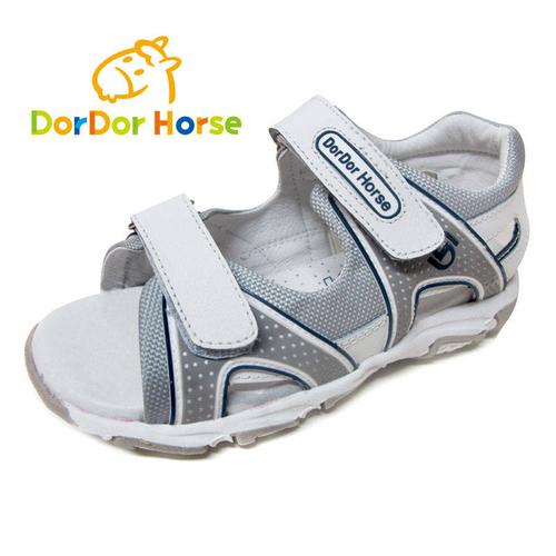 dordor horse多多马童鞋 真皮男童凉鞋 夏季沙滩鞋jsh2059 灰色 240