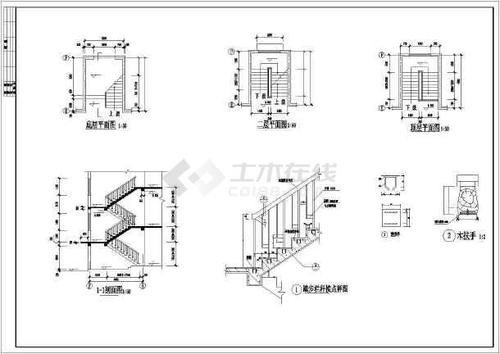 25款钢结构楼梯施工大样图纸-图一