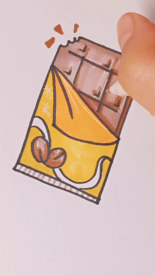 咬了一口的巧克力简笔画_简笔画_巧克力_文化_绘画