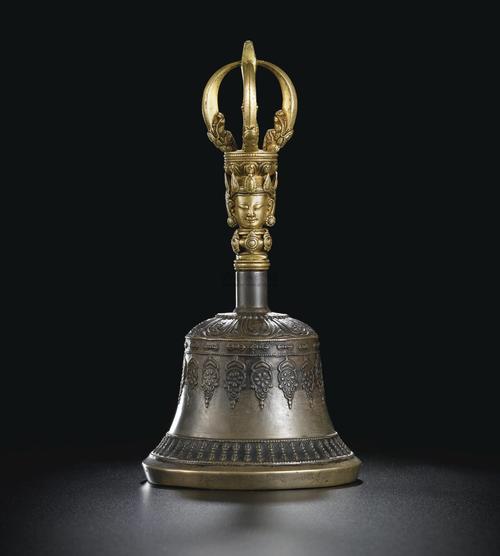 3111 明宣德 局部鎏金铜五股金刚铃