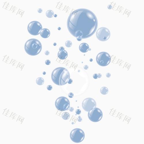 矢量蓝色小水泡水滴_装饰元素_1501*1501px_编号_png