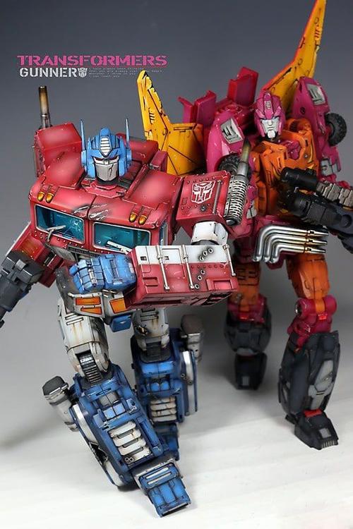 旧化重涂变形金刚新老领袖擎天柱和补天士